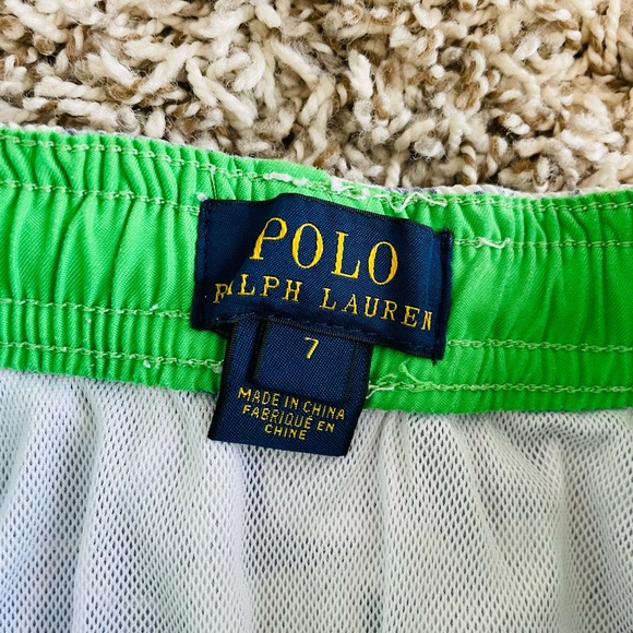 POLO Ralph Lauren 7 Boys Blue Hawaiian Tropical Floral Board Shorts Swim… - Picture 7 of 9
